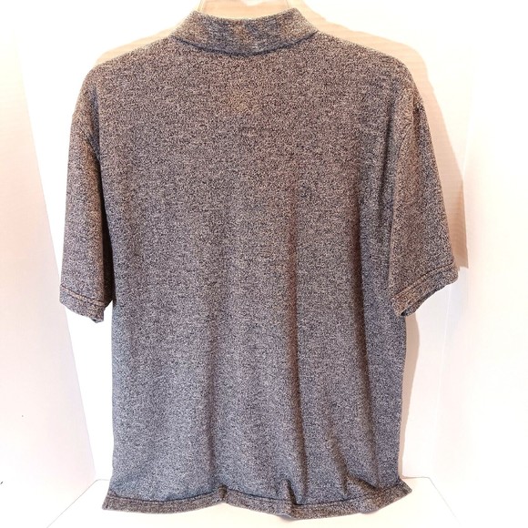 IZOD Golf Shirt Men L Gray Black Saltwater Polo Relaxed Classics Cotton - Picture 4 of 7